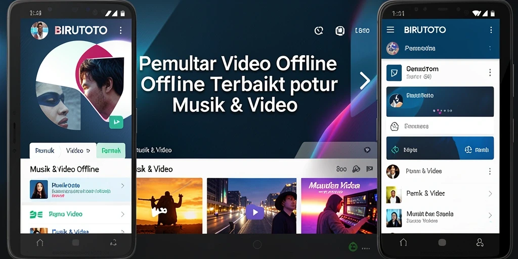 Antarmuka aplikasi BIRUTOTO Pemutar Video Offline yang sederhana dan menarik.