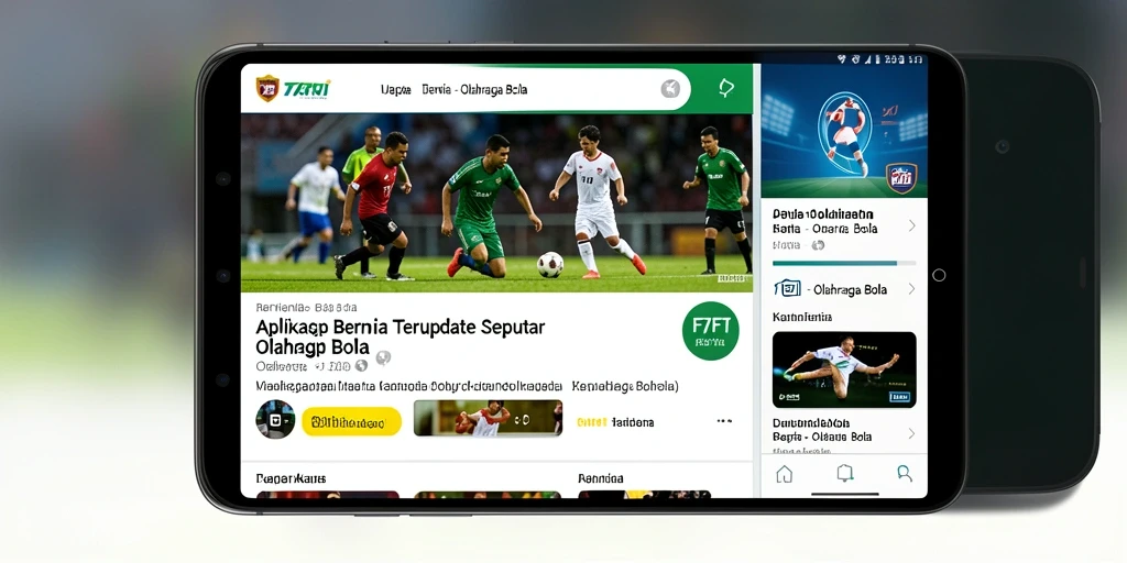 Antarmuka F7F7 yang sederhana dan informatif untuk berita olahraga bola.