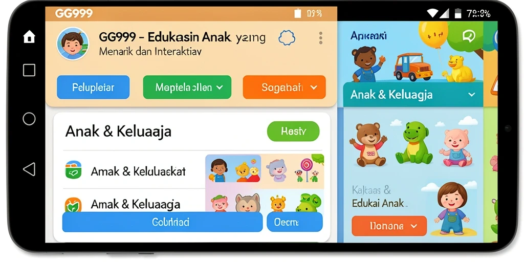 Tampilan antarmuka GG999 yang interaktif dan menarik untuk anak-anak.