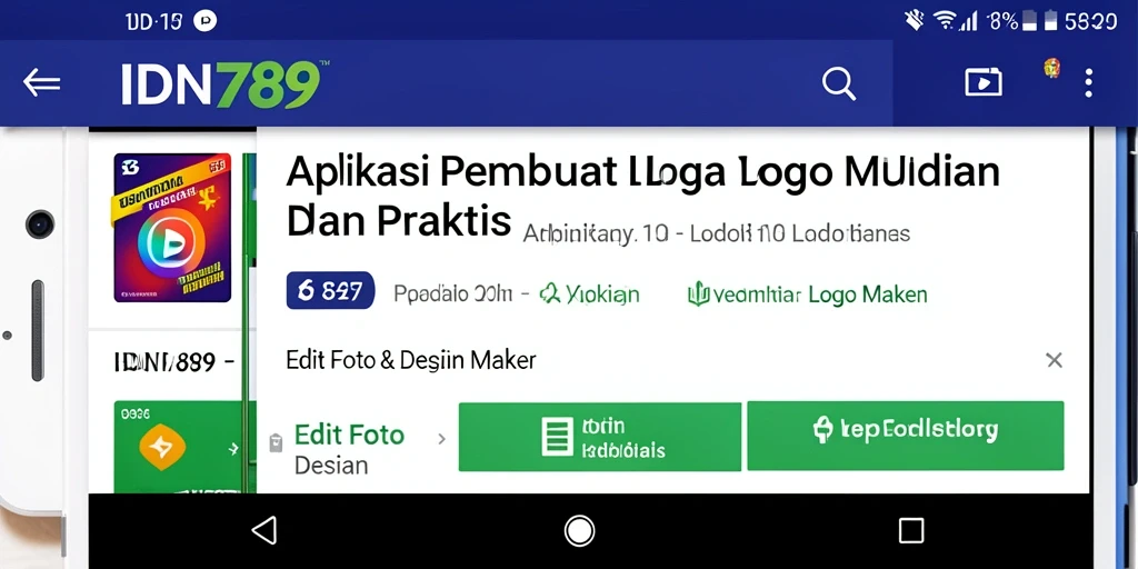 Antarmuka IDN789 yang intuitif untuk desain logo.