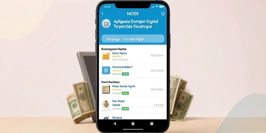 Antarmuka aplikasi ME355 yang sederhana dan intuitif menggambarkan kemudahan penggunaan Dompet Digital.