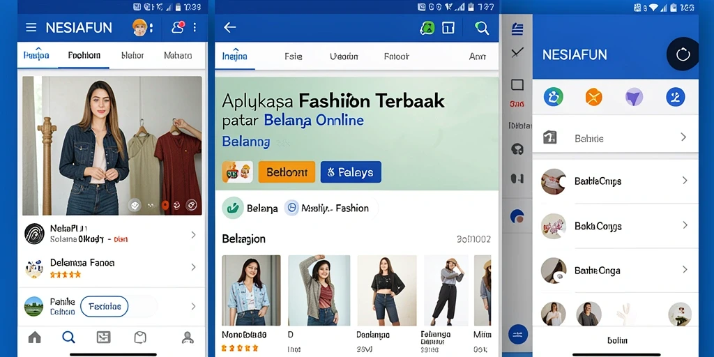 Tampilan antarmuka NESIAFUN dengan koleksi fashion terkini.