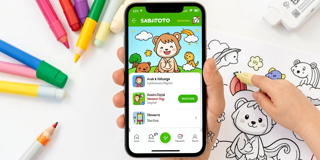 Antarmuka aplikasi mewarnai digital SABATOTO yang interaktif dan ramah anak.