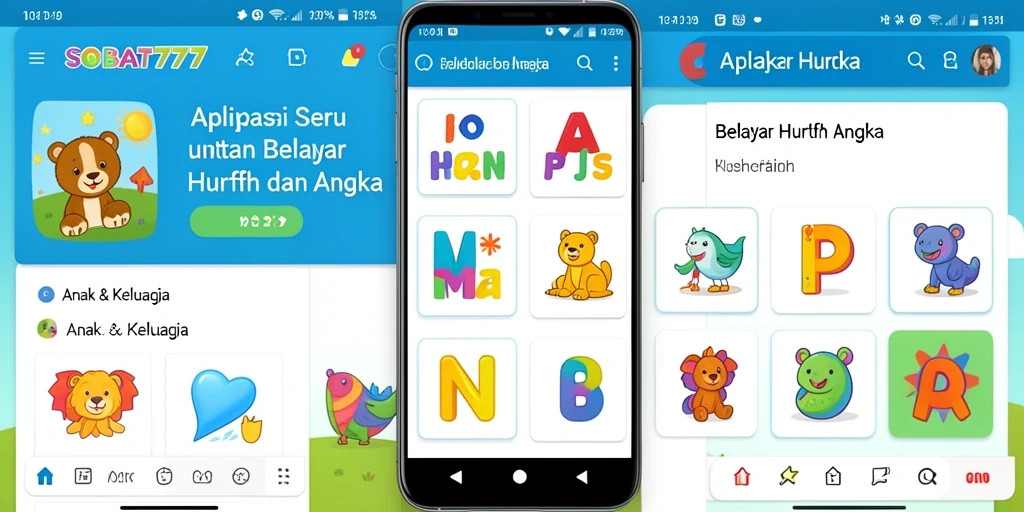Antarmuka SOBAT777 yang menarik dan edukatif untuk anak-anak.
